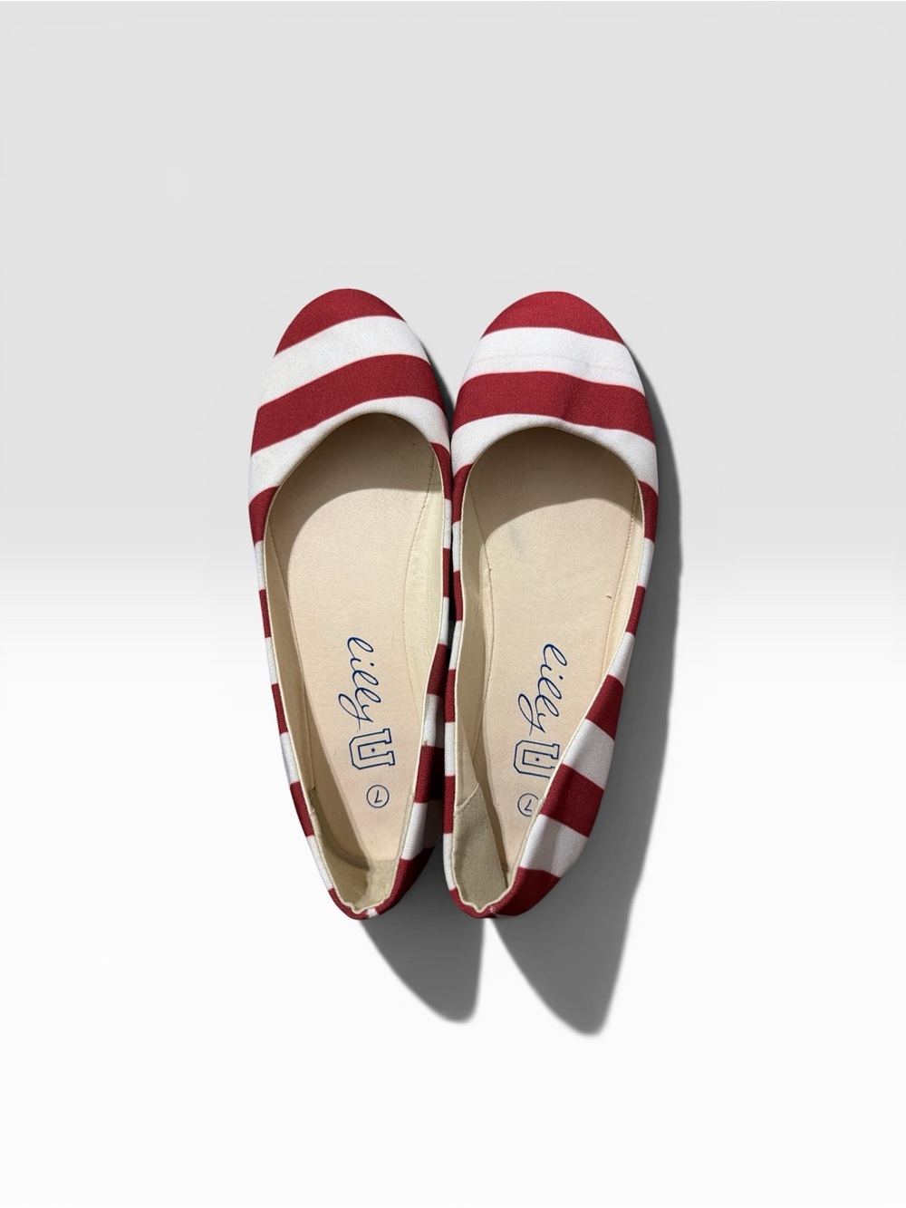 Lilly Pulitzer Red & White Striped Ballet Flats